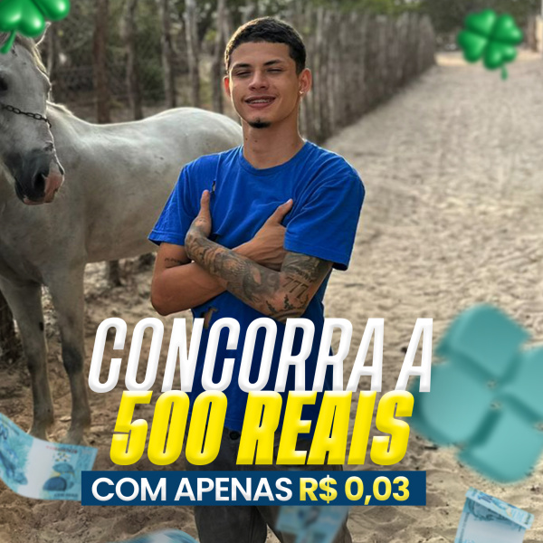 Por apenas R$ 0,03 você concorre a R$ 500,00 direto no seu PIX!
